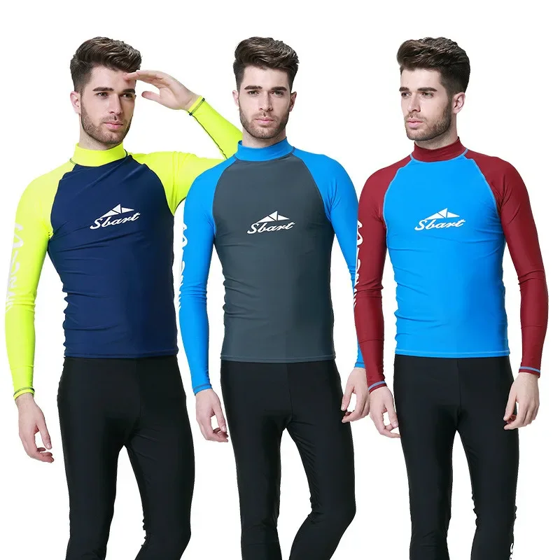 SBART-Long Sleeve Wetsuit for Men Rash Guard Swimwear Surfing Swimsuit, Wet Suit for Swimming Diving Suits for Surf