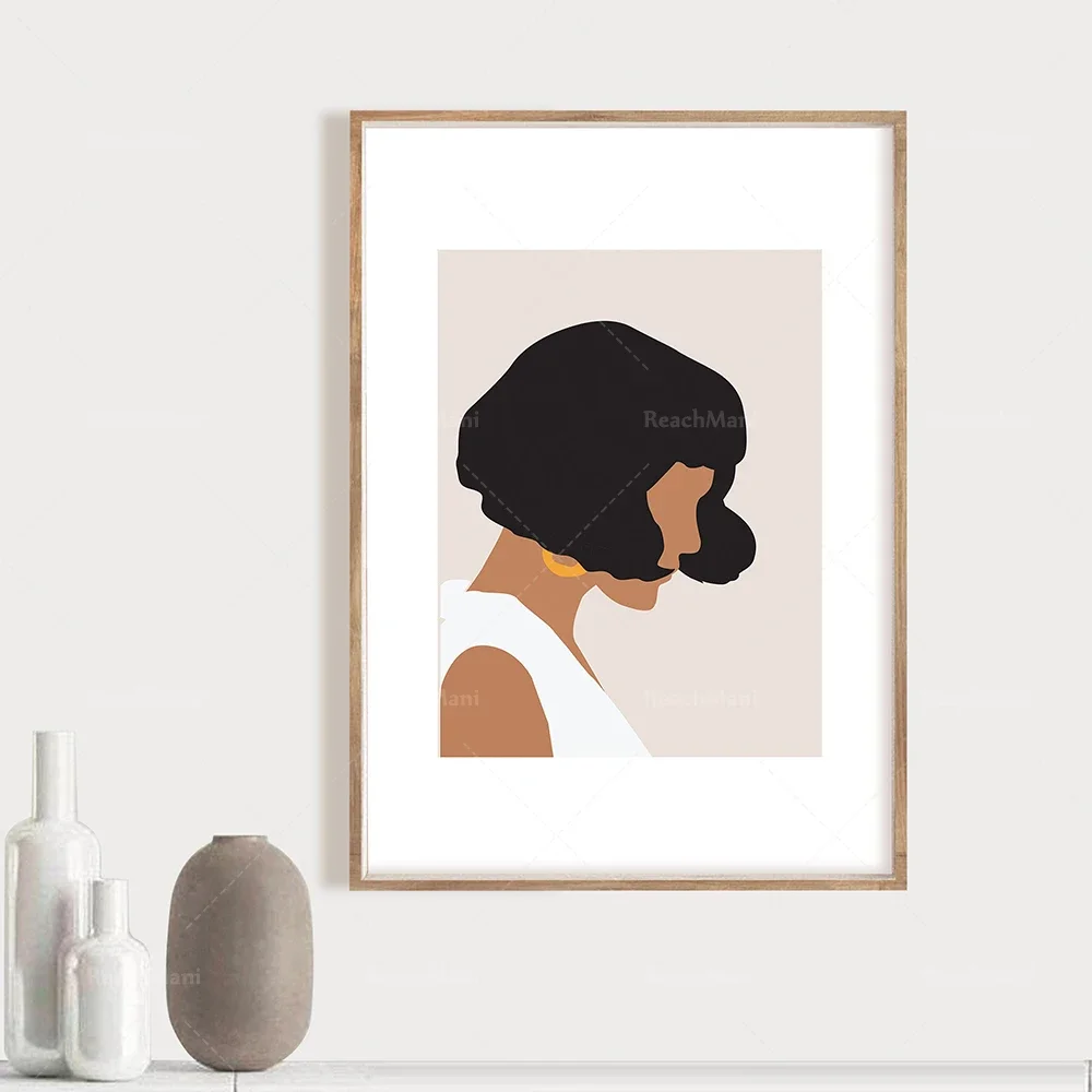 Abstract minimalist art Bohemian gallery wall set 4 prints, a set of mid-century modern art prints, a set of line drawing bohemi