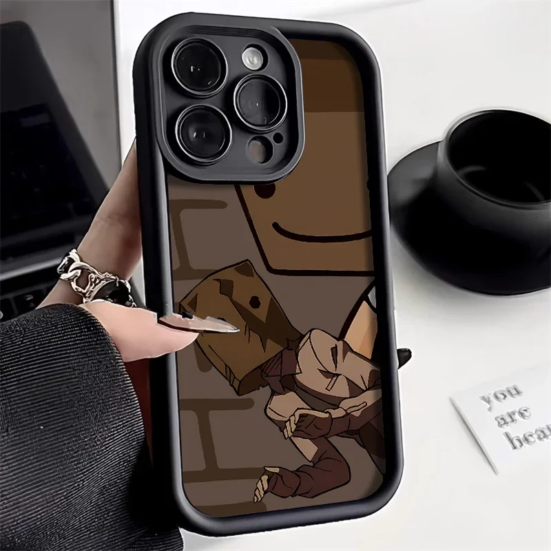 

Silicone Soft Phone Case For iPhone 14 15 16PLUS 11 12 13PROMAX 17AIR Cartoon Box Man Shockproof Cover
