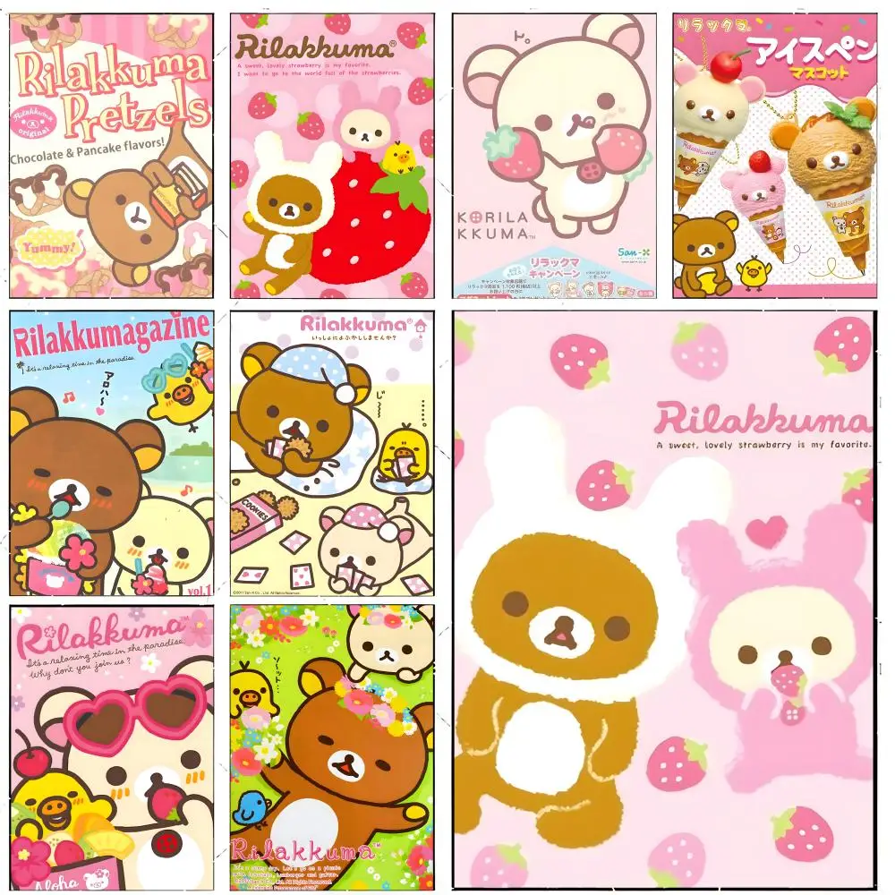 Rilakkuma Cute Cartoon R-Rilakkuma Poster Premium Decor Art & Gift for Household Lounge Home Ornaments