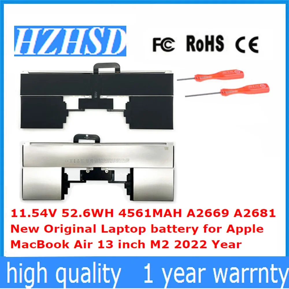 

A2669 A2681 11.54V 52.6WH 4561MAH New Original Laptop battery for Apple MacBook Air 13 inch M2 2022 Year A3113 2024 Year