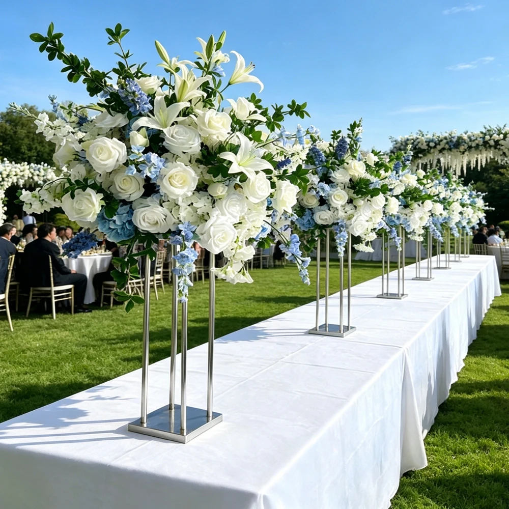 

10pcs 60-120cm metal Plinths Column Cylinder Pedestal Stand New Style flower Display Rack for Wedding Events Decoration