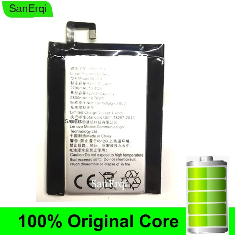 

BL260 Battery For Lenovo Vibe S1 Lite Battery 2700mAh-2800mAh Battery Batterie Bateria SanErqi