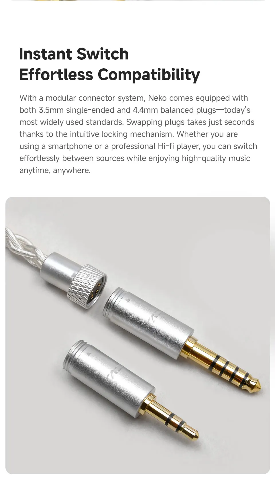 سماعات أذن CVJ NEKO سلكية ديناميكية HiFi مطلية بالفراغ والنقش بالليزر 3.5 ملم طرف واحد 4.4 ملم قابس متوازن #4