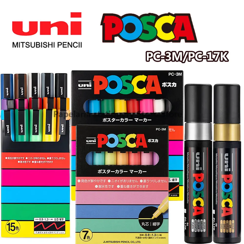 

UNI POSCA маркеры для фотографий, принадлежности для рисования, ручки для граффити, Офисные аксессуары, постер для фотографий, 17K