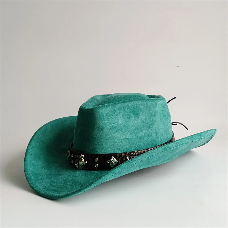 Arrowhead Tip Suede Hat Western Cowboy Hats 2026 NEW Vintage Big edge Gentleman Cowgirl Jazz Hat Holidays Party
