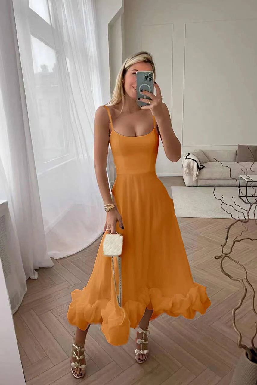 

Europe and America Summer Fashion Casual Elegant Sleeveless Big Swing Sexy Strap Long Dress Club Party Slim Evening Dresses