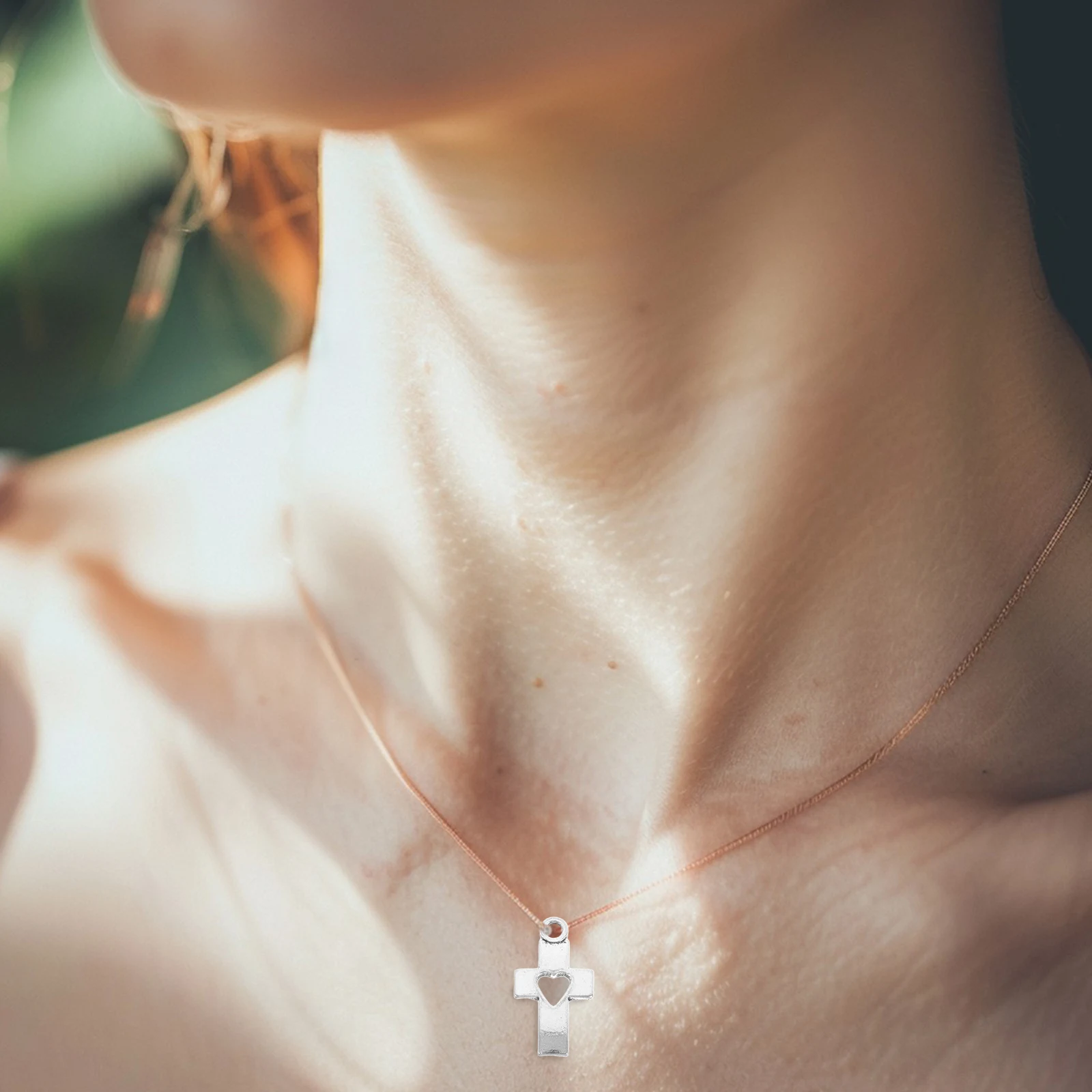 

50Pcs Alloy Hollow Heart Cross Charms Durable Pendants for Jewelry Making DIY Bracelets Necklaces Keychain Bag Accessories