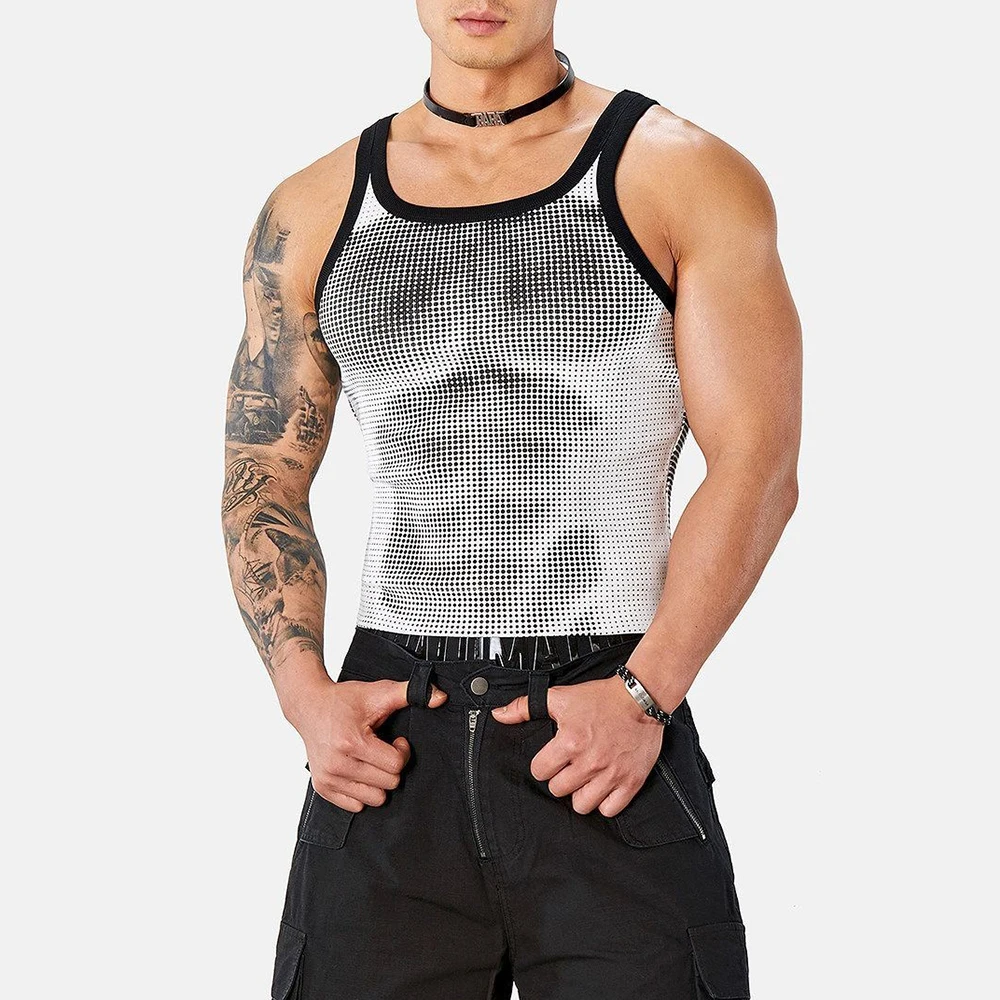2026 Summer New Men's Y2K Camisole Vest American Retro Fashion Trendy Street Style Loose Casual Breathable Niche Men's Top