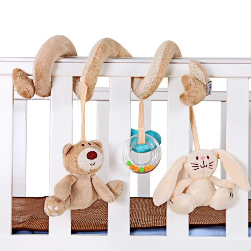 Hochets en peluche doux pour bébé avec cloche, jouets mobiles pour poussette de nouveau-né, clochette de voiture, sur le CPull, jeu coule