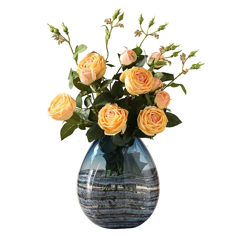 

Aesthetic Vintage Decorative Glass Vases Interior Wedding Blue Vintage Floor Vase Nordic Vaso Decorativo Large and Tall Vases