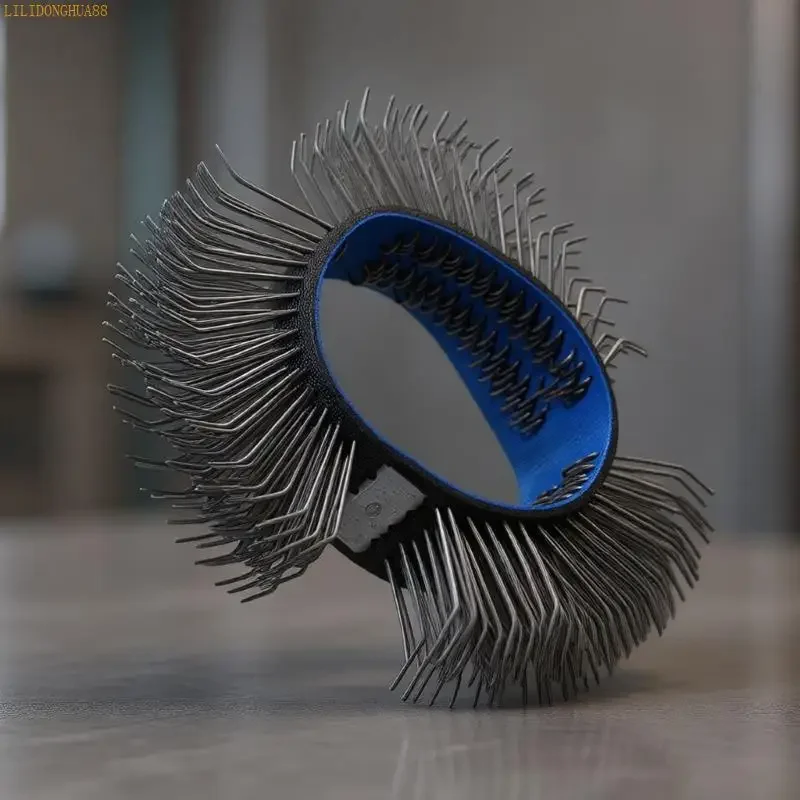 U1JB Air Powered Rotary Steel Wire Brush Wire Wheel Brush Perfect For Metal Restorations And Rusts Cleaning 24mm Bristles