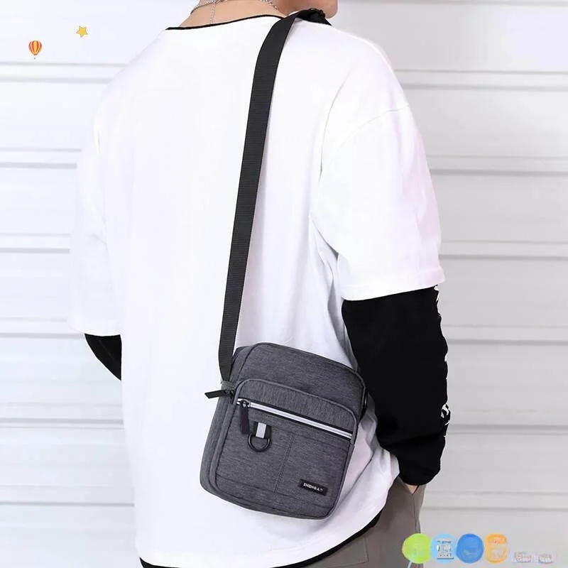 Men's Oxford Cloth Crossbody Bag Travel Wear-Resistant Single Shoulder Backpack Leisure Style for Middle-Aged And Elderly