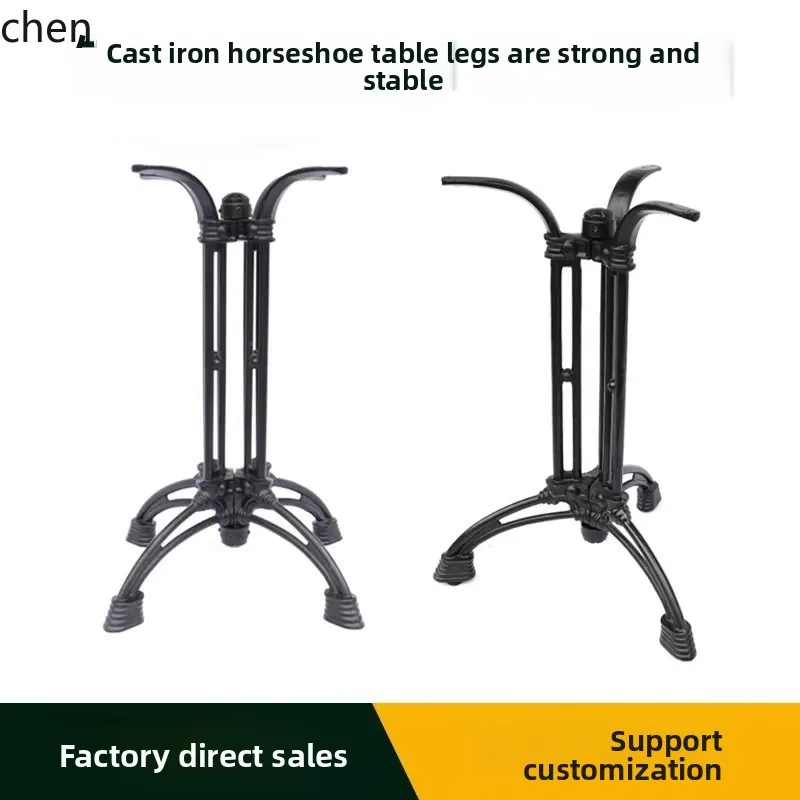 YFYF Simple Cast Iron Horseshoe Triangle Claw Stand European Antique Iron Art Table Leg Cafe Table Frame
