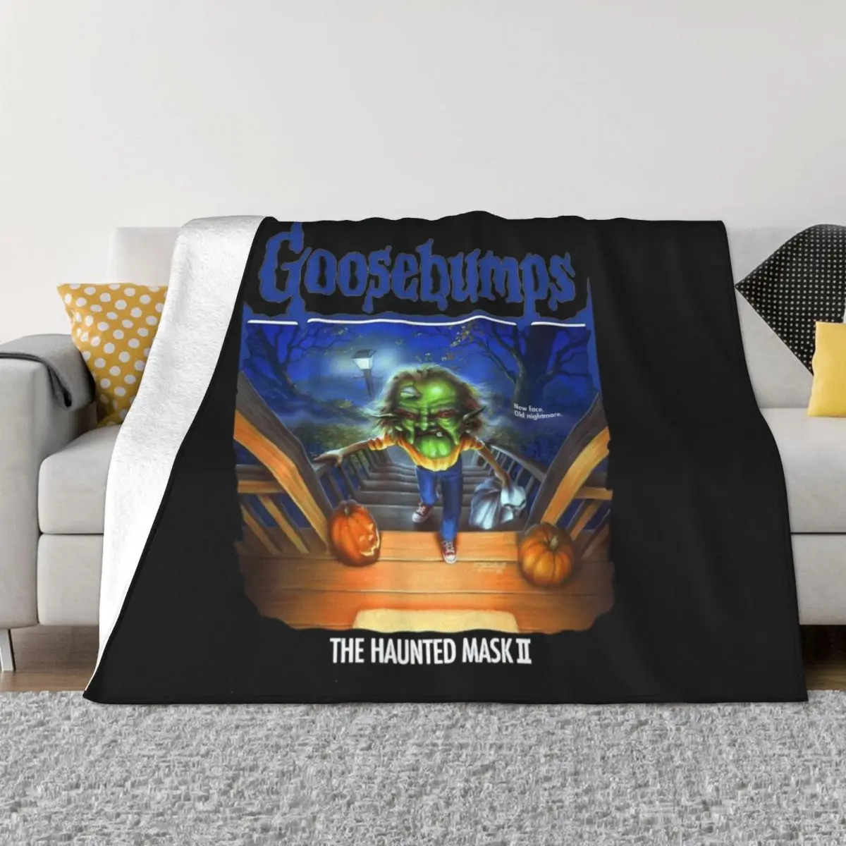 Day Goosebumps Mask Just A Girl Throw Blanket Decorative Sofa Blanket Custom Blanket Soft Bed Blankets