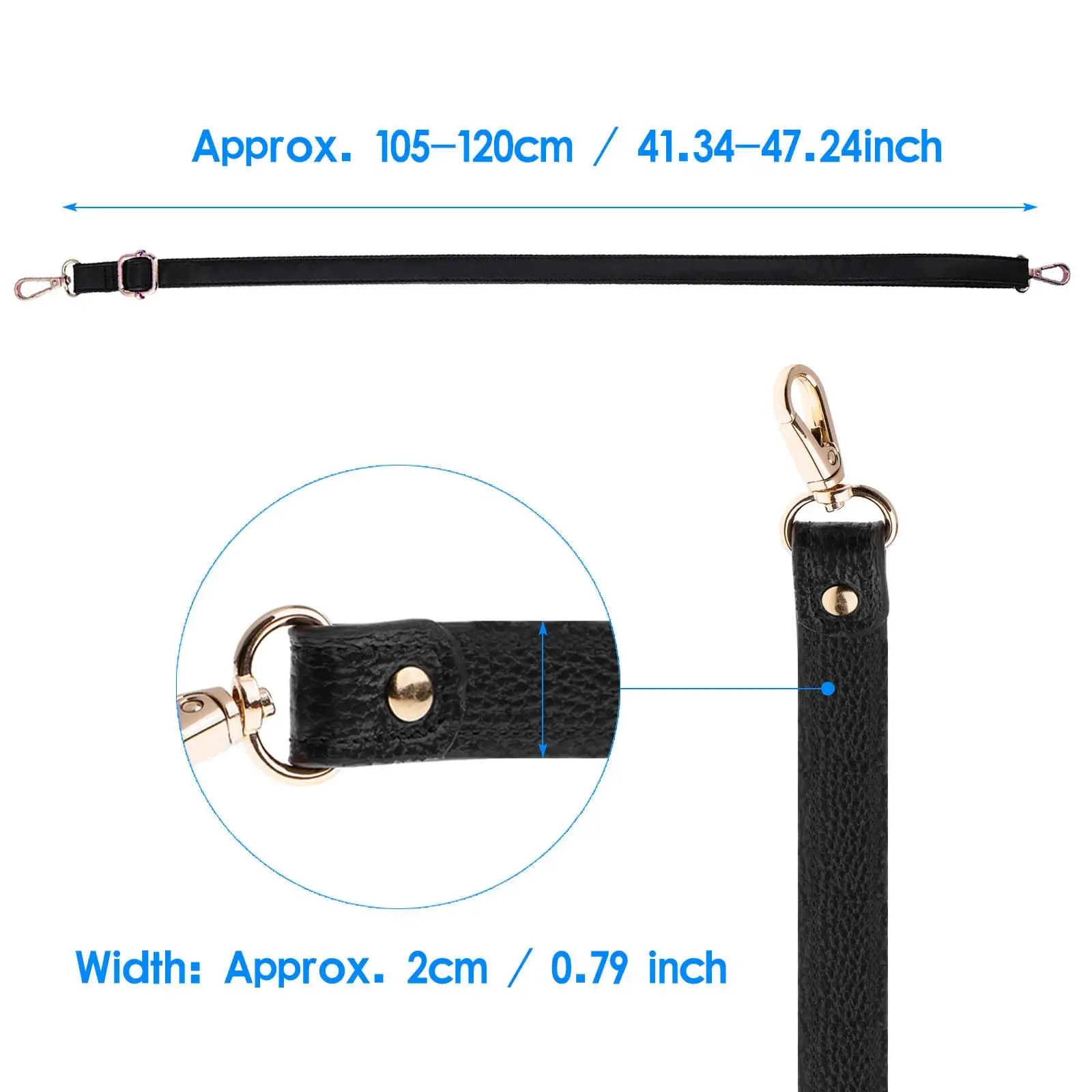 Luxury Brand Handbag Strap Replacement Genuine Leather Adjustable Accessory for Crossbody Bag Upgrade and DIY Projects