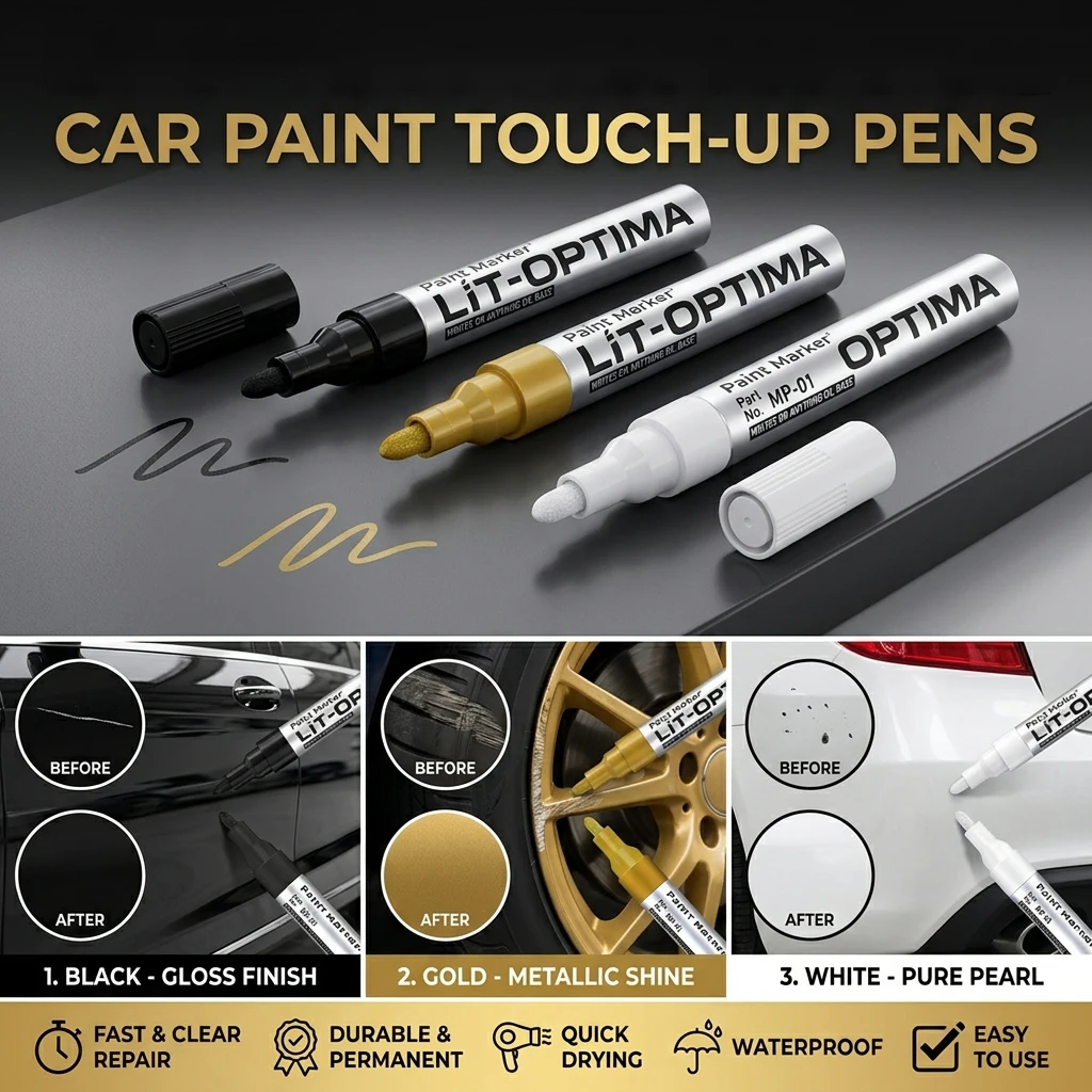 Golden Tombstone Marker Inscription3pcs Restoration Pen, Weatherproof Tracing Pen Quick-Dry Touch Up Paint Pen for Granite Stone
