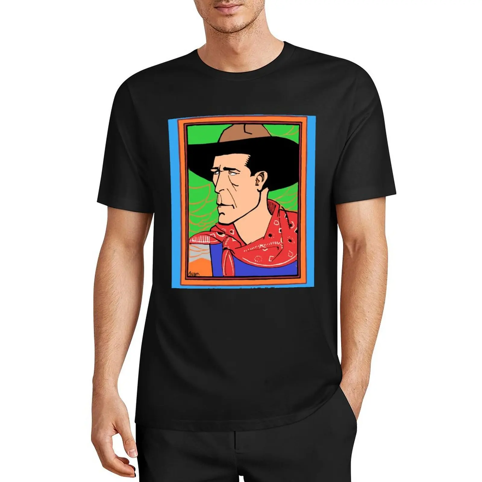 

WILLIAM S. HART 1920's French movie poster art Newly colored T-Shirt anime figures street wear men clothings