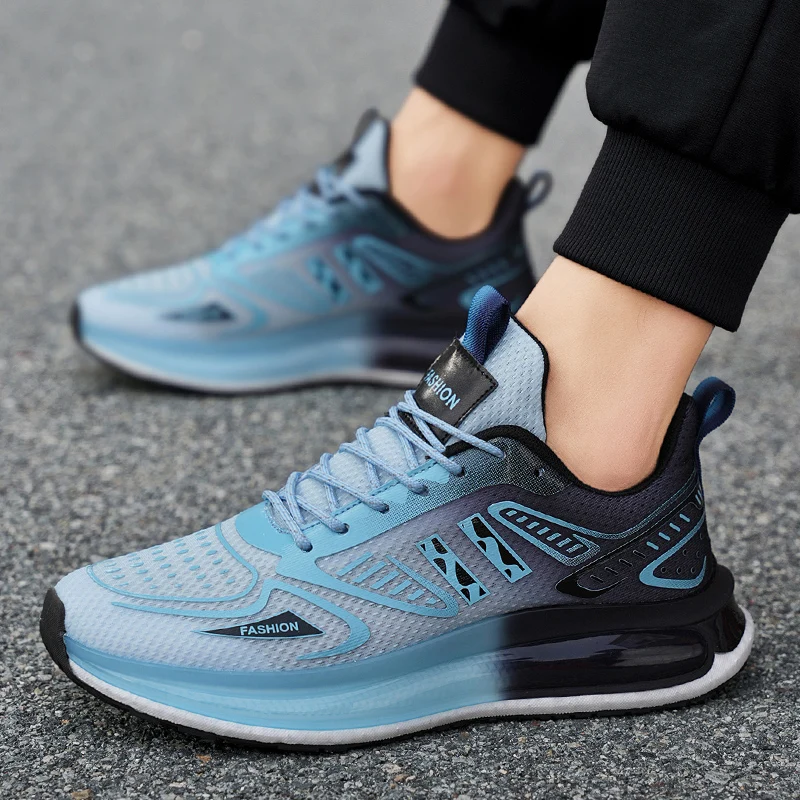 Lightweight Breathable Running Shoes Men Popcorn Shock Absorption Sneakers Flexible Anti Slip Outdoor Sports Shoes