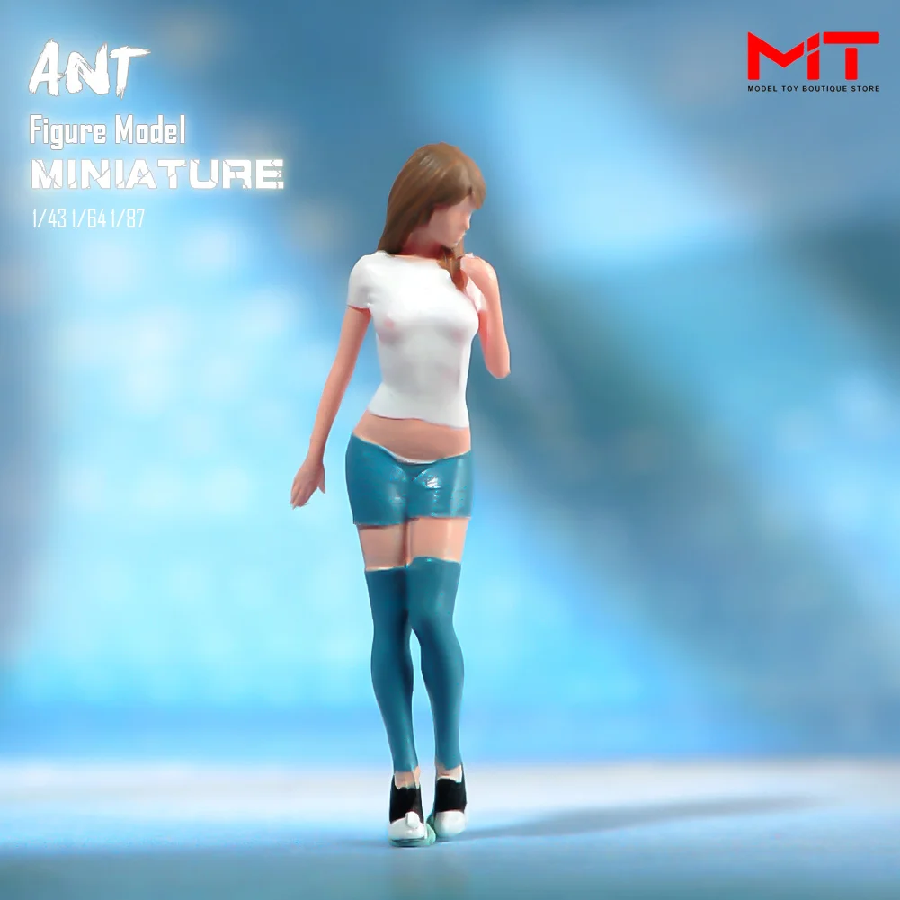 Miniatures Figurine 1/87 1/64 1/43 1/24 Fashion Beauty Girl Scene Props Painted/Unpainted Figures Model For Cars Vehicles Toy