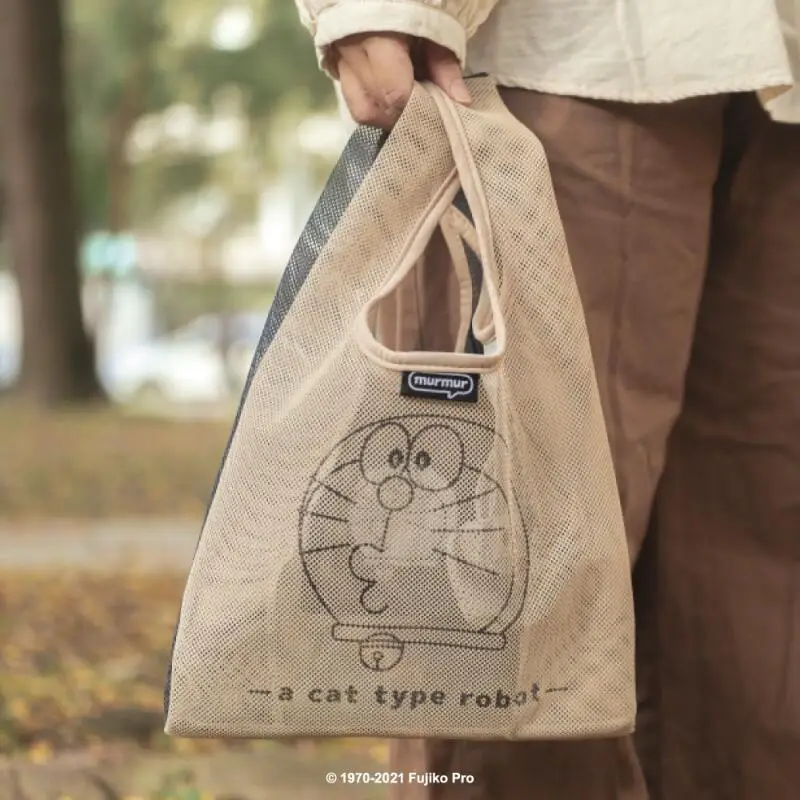 Doraemon Cartoon Foldable Large Capacity Anime Merchandise Shopping Bag Mesh Printed Pattern Handbag A Holiday Gift for Friends view 5