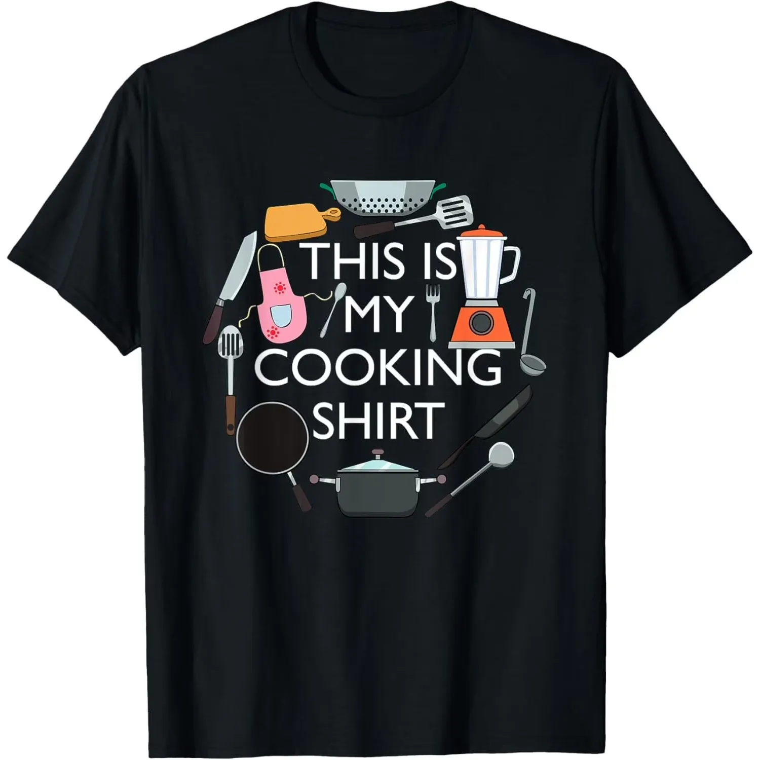Funny Cooking T-Shirt Baking Chef Graphic Tee Casual Breathable Cotton Top for Men