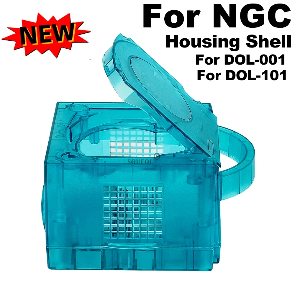 Ice Blue Replacement Case for Gamecube Shell Transparent Housing Shell Case for NGC Retro Video Game Console DOL-101/DOL-001