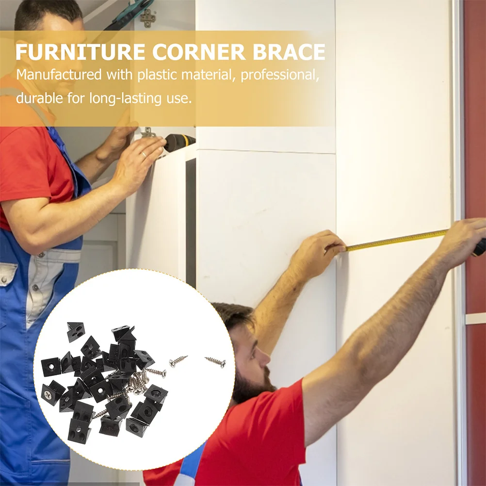 

106Pcs Layer Board Screw Furniture Reinforcement Drawer Bottom Corner Brace Plastic Repair Mending Wedges Durable