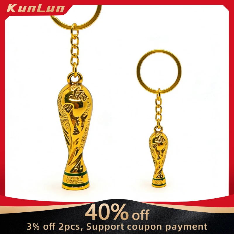 Porte-clés trophée Coupe du Monde FIFA 2026, figurine mascotte, pendentif, souvenir pour supporter de football, ornement de voiture, breloque de sac, cadeau de collection