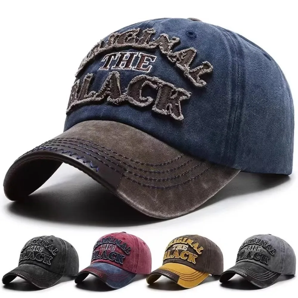 جديد ريترو قبعة بيسبول غسلها القطن رسالة مطرزة Snapback قبعة بلغت ذروتها قبعة الصيف
