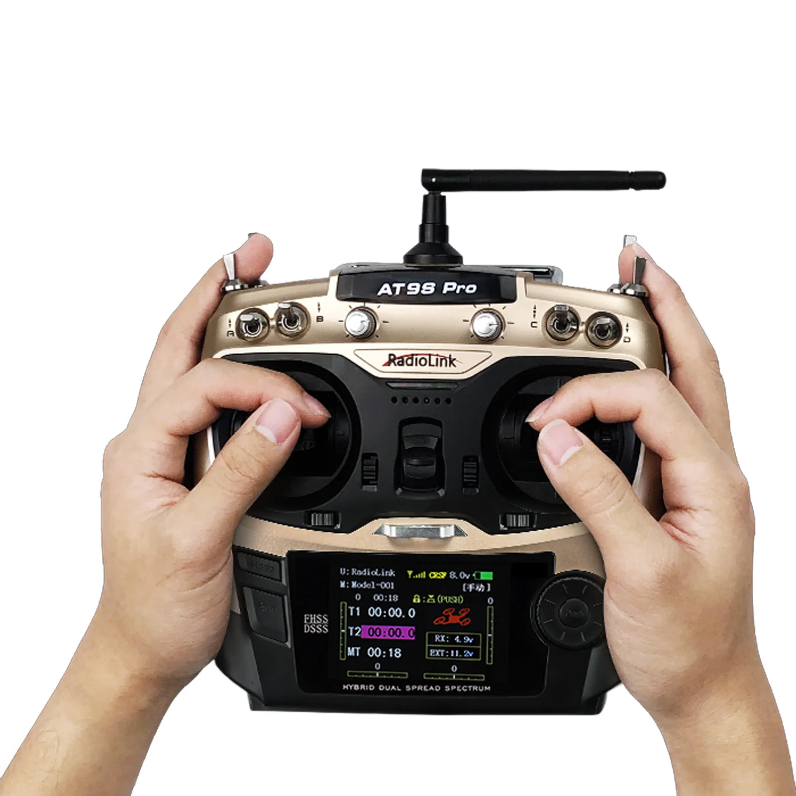 RadioLink AT9S Pro TX 9/12CH RC Radio Controller Transmitter with R9DS Receiver Hybrid Dual Spread Spectrum For FPV Racing Drone