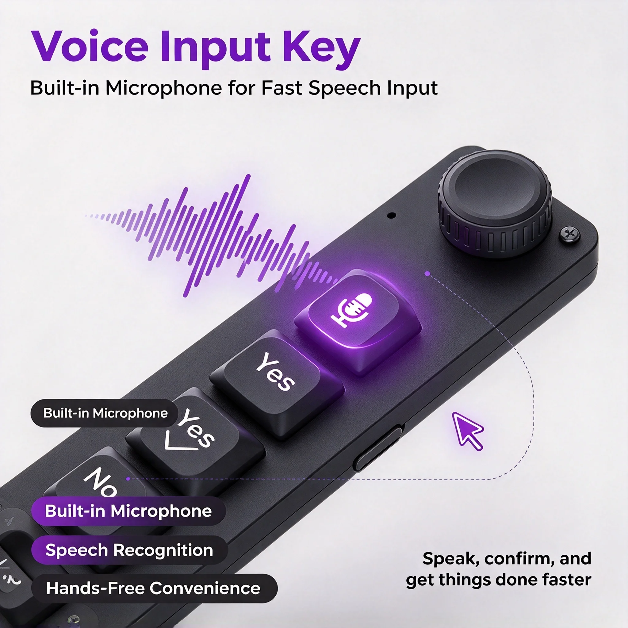 3-Keys Wired/Wireless Portable AI Voice Programming Mini Keyboard Ergonomic Design Mechanical Office Stylish Mini PC Keyboard