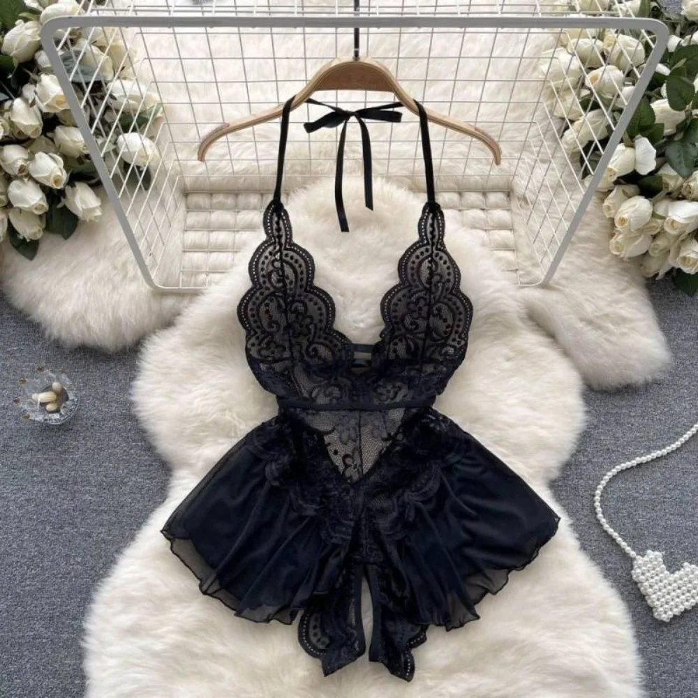 

Nightgown Sexy Lace Bodysuit Camisole Hanging Neck Sexy Clothing Dress Nightdress Slim Fit Lace Corset Skirt Couples Gifts