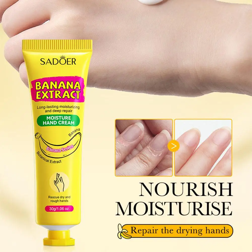 Banana Extract Hand Cream Moisturizing Lotion for Dry Hands Nourishing Hand Care Cream Long Lasting Hydration