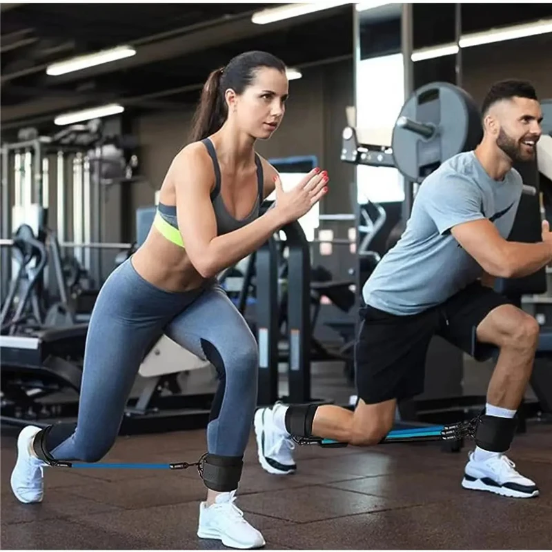 Set di fasce elastiche di resistenza con cinturini alla caviglia per uomini e donne - Attrezzature per esercizi di allenamento in palestra Fitness Yoga Sport