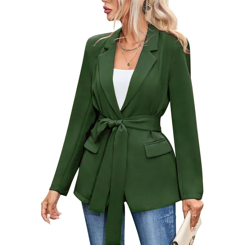 سترة نسائية برباط ملابس خارجية رفيعة للخريف والربيع وصلت حديثًا فستان نسائي ملابس الشارع لملابس عصرية غير رسمية #3