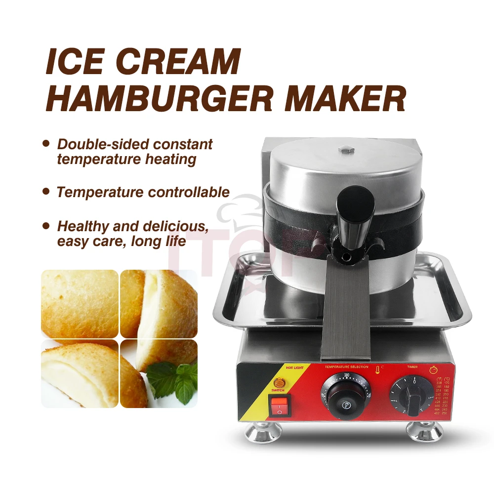 GZZT Multi-functional 110V or 220V Waffle Maker Snack Equipment Commercial Non-sticking Ice Cream Hamburger Maker