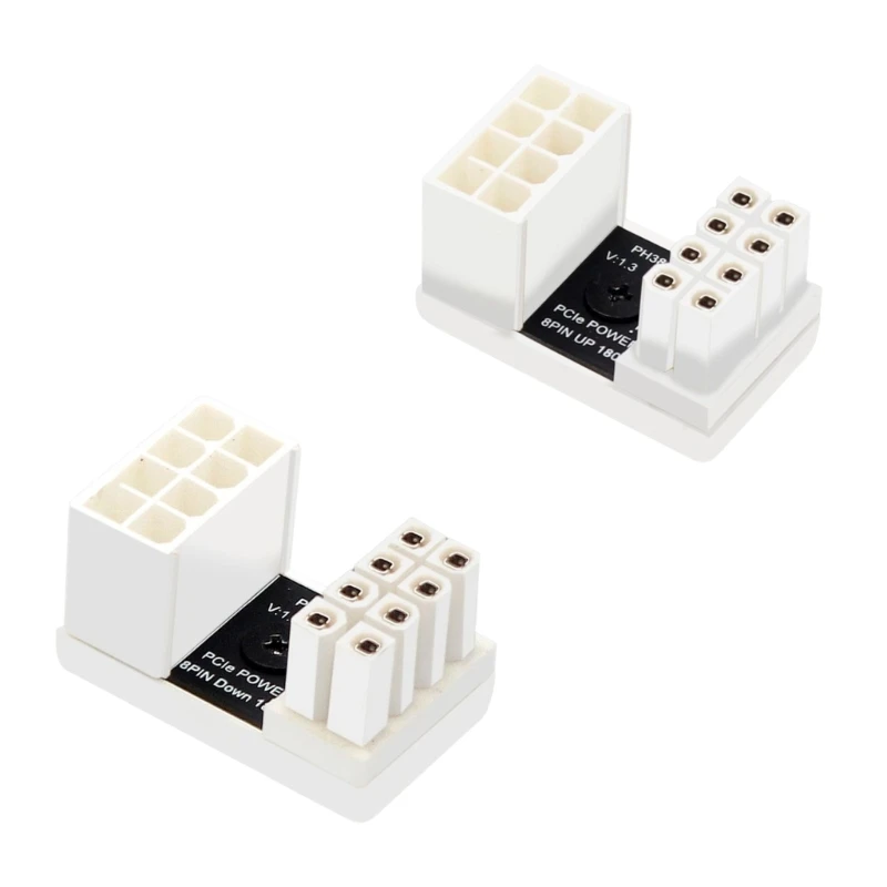 Atx 8-poliger Stecker Grad abgewinkelt auf 8-polige Buchse für Desktops Grafikkarte GPU PCIE 8-poliger U-Turn-Anschluss – Detail 1