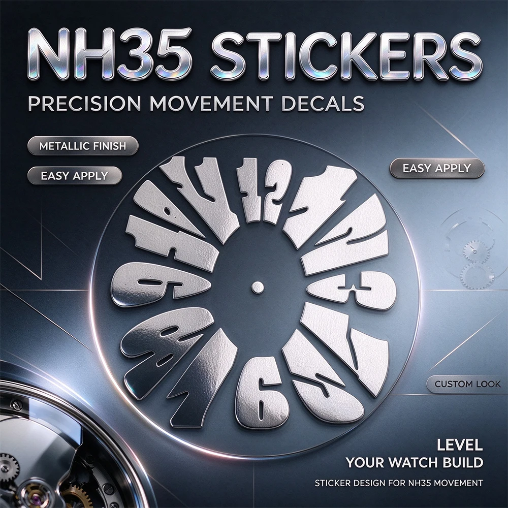 Custom NH35 Dial Stickers Watch Dial Decals for NH35 Movement DIY Watch Modification Number Metal Stickers for Watch Dial Parts