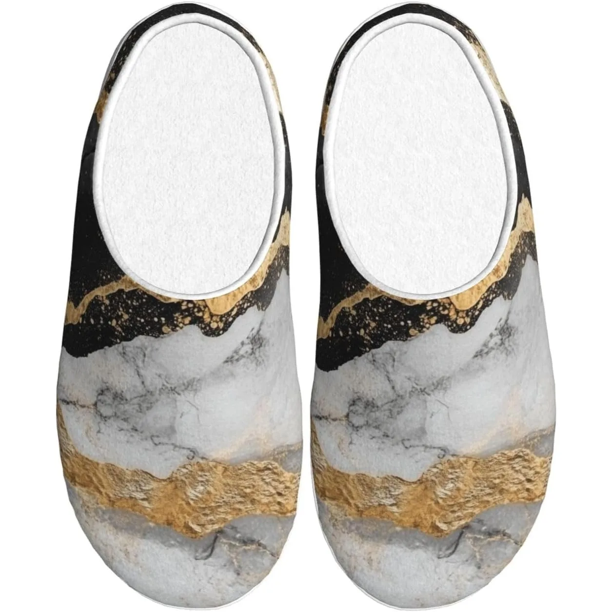 

Женские уютные тапочки из черного мрамора, мягкие хлопковые домашние и уличные тапочки с противоскользящей подошвой