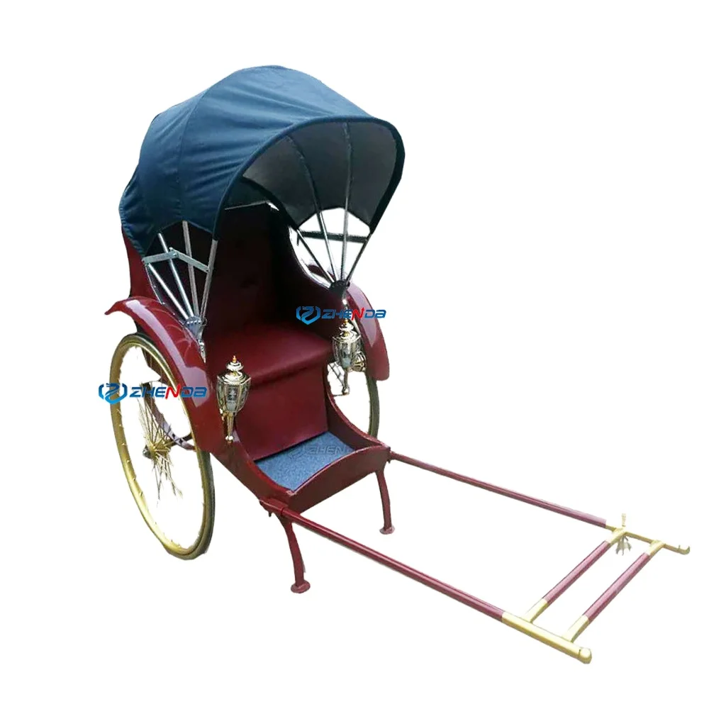 Manufacturer discount price, black hot-selling classic hand-pulled two-wheel rickshaw price