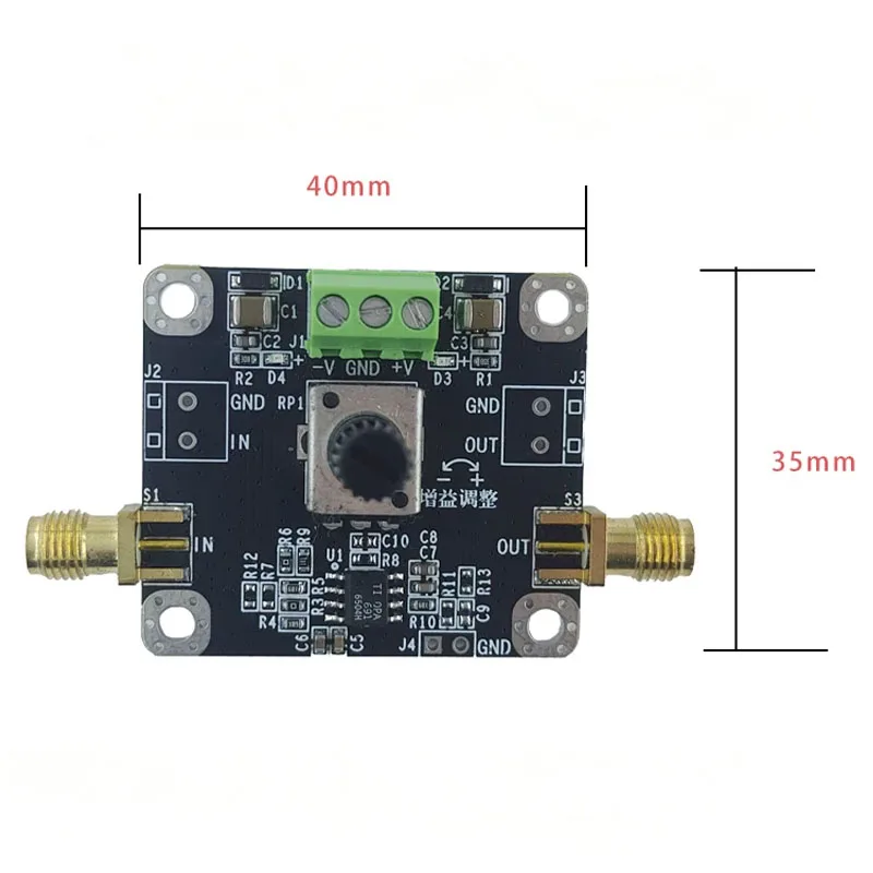 OPA691 Non-Inverting High-Speed Current-Feedback Amplifier Module, Gain Adjustable 5-100x Voltage Signal Amplifier Board