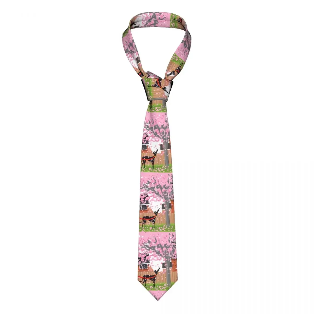 Blossom Hound Men Neckties Polyester 8 cm Narrow Greyhound Whippet Lurcher Dog Neck Ties for Mens Suits Accessories Cravat Gift