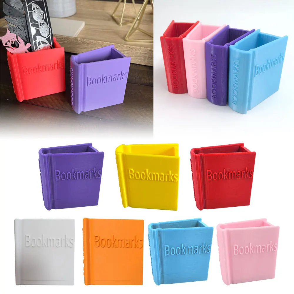 

3D Printed Book Shaped Bookmark Holders Home Office Desk Bookmark Holder Ornaments Gift for Friends Decor Storage Box