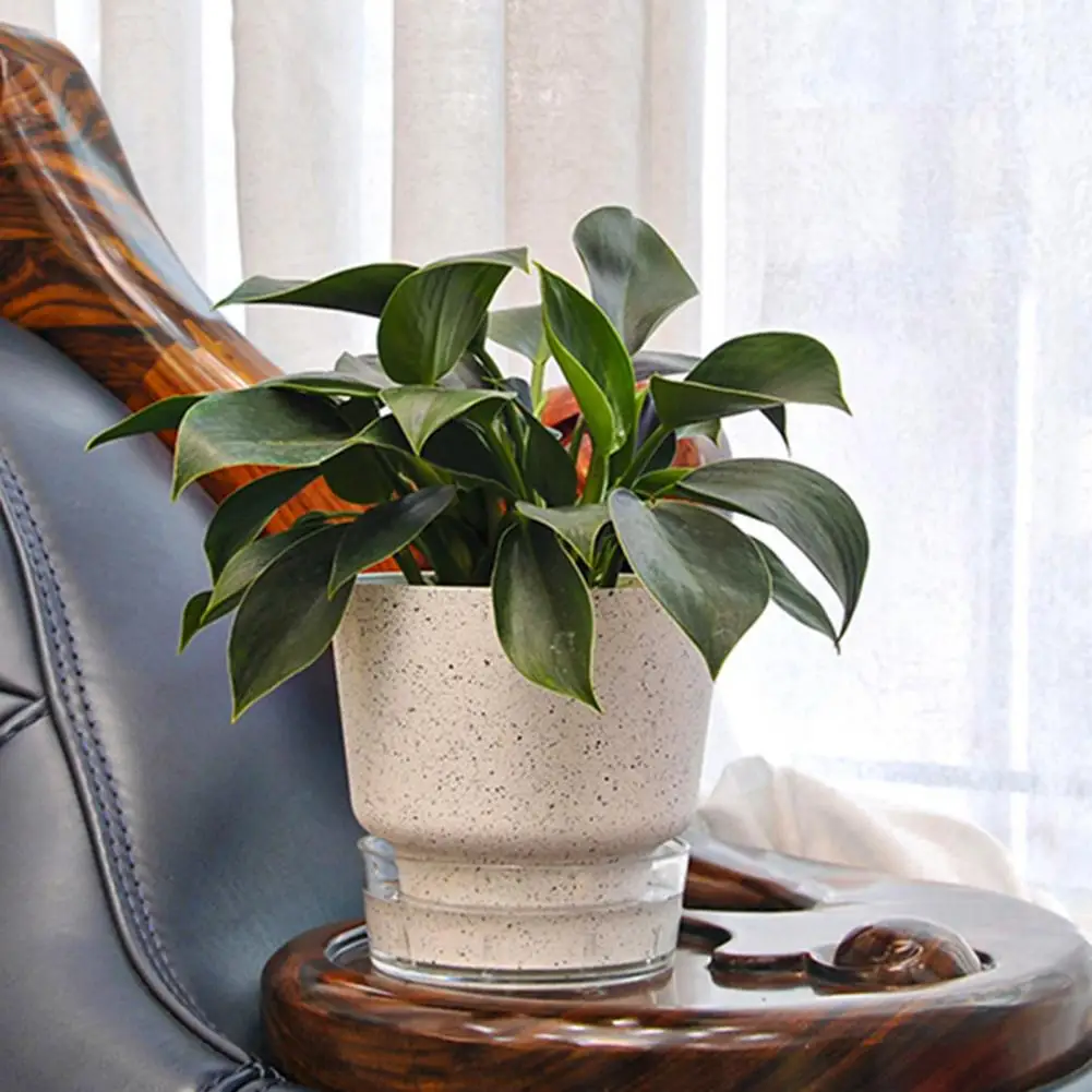 15cm Self-Watering Flowerpot Plant Pot With Visual Reservoir Drainage Hole Self With Absorbent Rope For Indoor Outdoor Plants