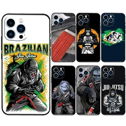 BJJ Brazilian Jiu Jitsu Case For iPhone 16 15 14 11 12 13 Pro Max Mini X XR XS Max 7 8 16 15 Plus Cover Funda