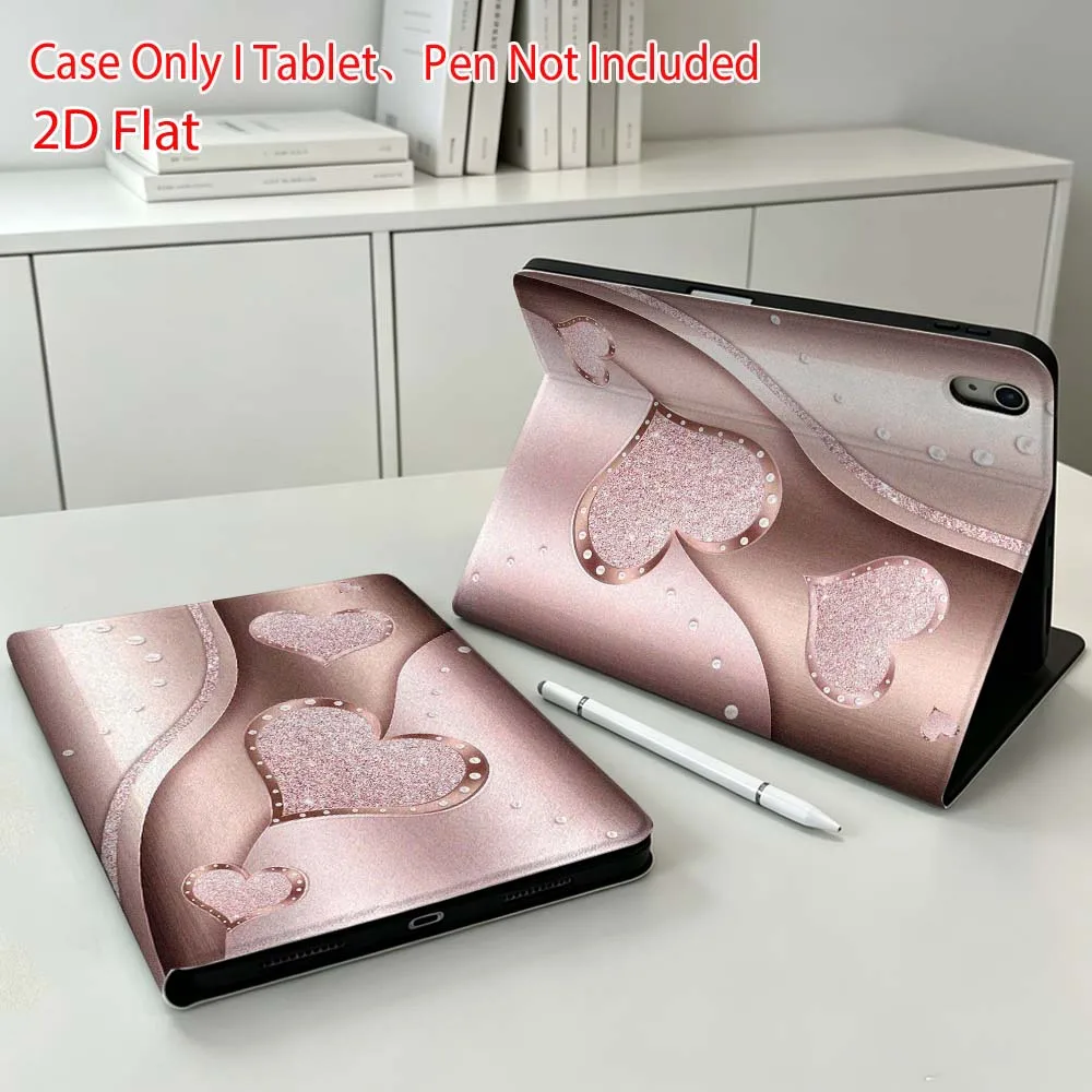 Creative heart pattern For Apple iPad Pro Mini A16 A17 A14 4 5 6 7 6th 12th 9Gen 12.9 11 13 M4 inch Tablet Case Soft