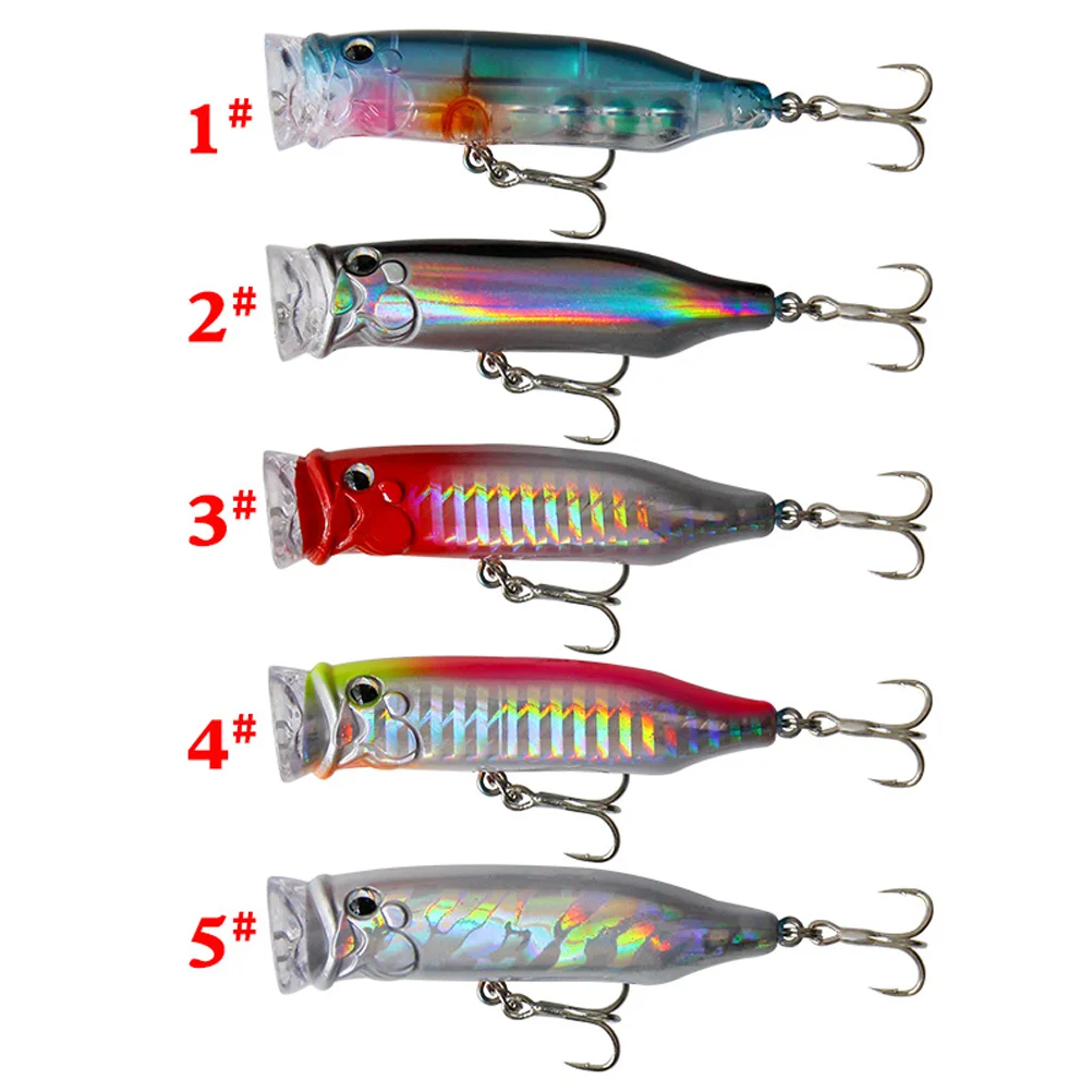 

5 Pcs 7cm Fishing Bait Floating Hard Lures Plastic Lifelike Rotating Fishing Lures for Outdoor Fishing Trip Holiday