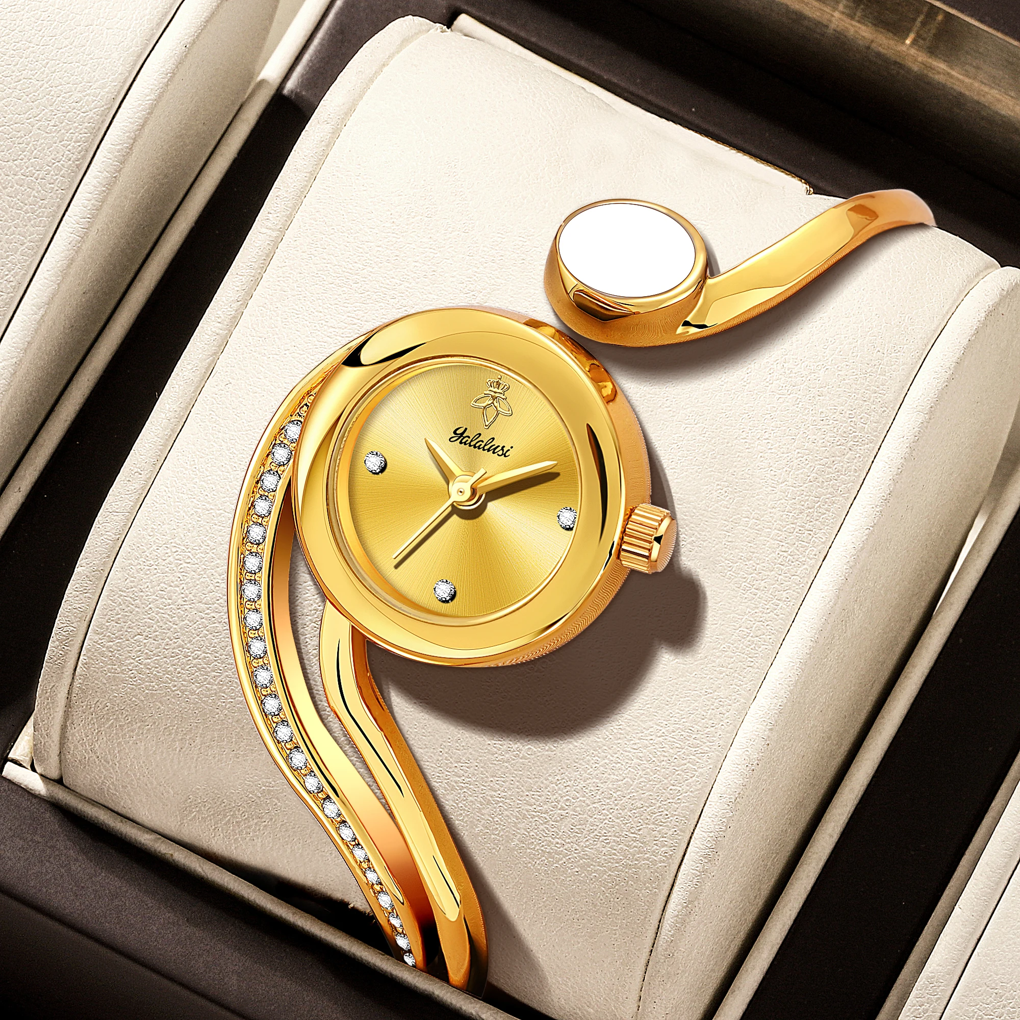 Women's Fashion Watch Brand: Light Luxury Diamond-Studded Design Quartz Watch with Waterproof Bracelet Gift Reloj Mujer LX1080