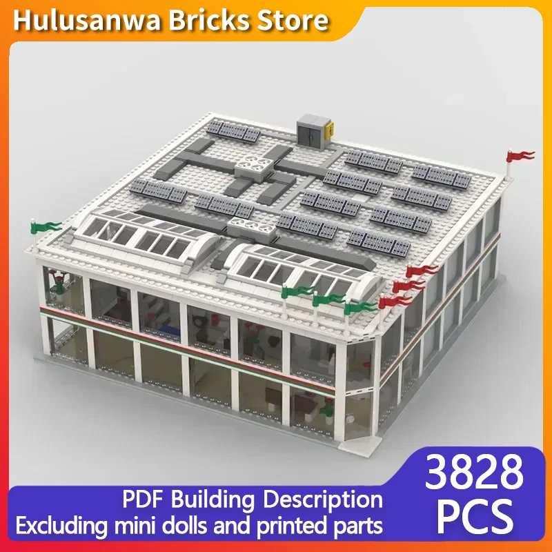 Popular Street View MOC Building Brick Automotive Service Building Modular Technology Gifts Holiday Assemble Children Toys Suit